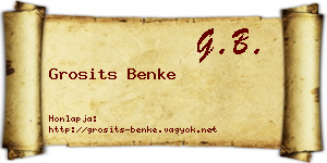 Grosits Benke névjegykártya